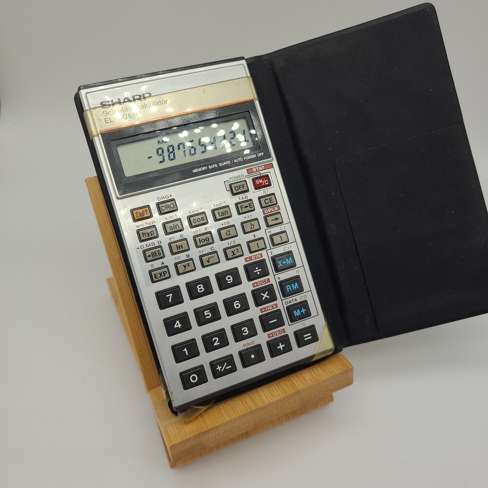VTG 1980s Sharp EL-506P Scientific Calculator With Wallet Case Japan Works